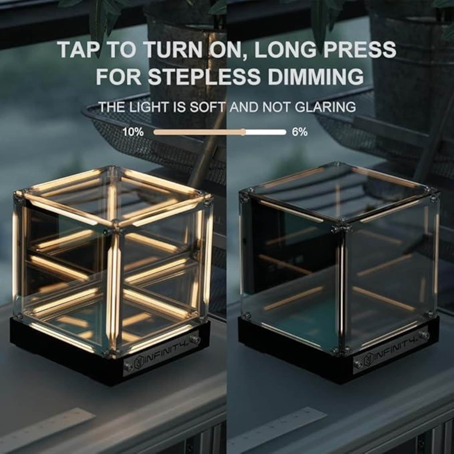 Infinity Cube LED Light geometric depth illusion lamp glowing desk decor