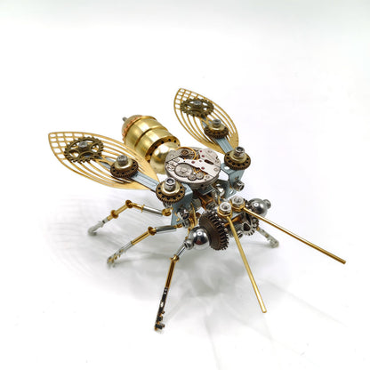 3D steampunk bee brass puzzle model kit assembled on display