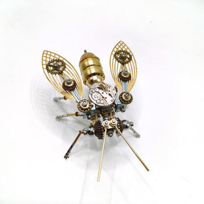 3D steampunk bee brass puzzle model kit assembled on display