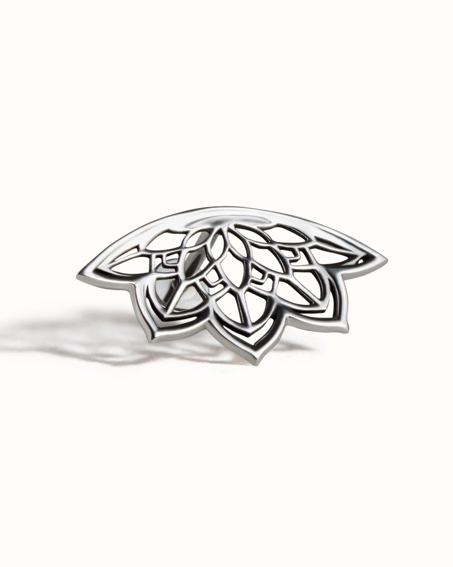boho silver lotus mandala helix earring for cartilage piercing