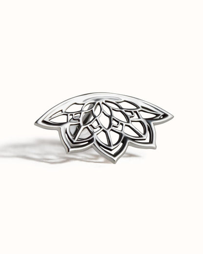 boho silver lotus mandala helix earring for cartilage piercing