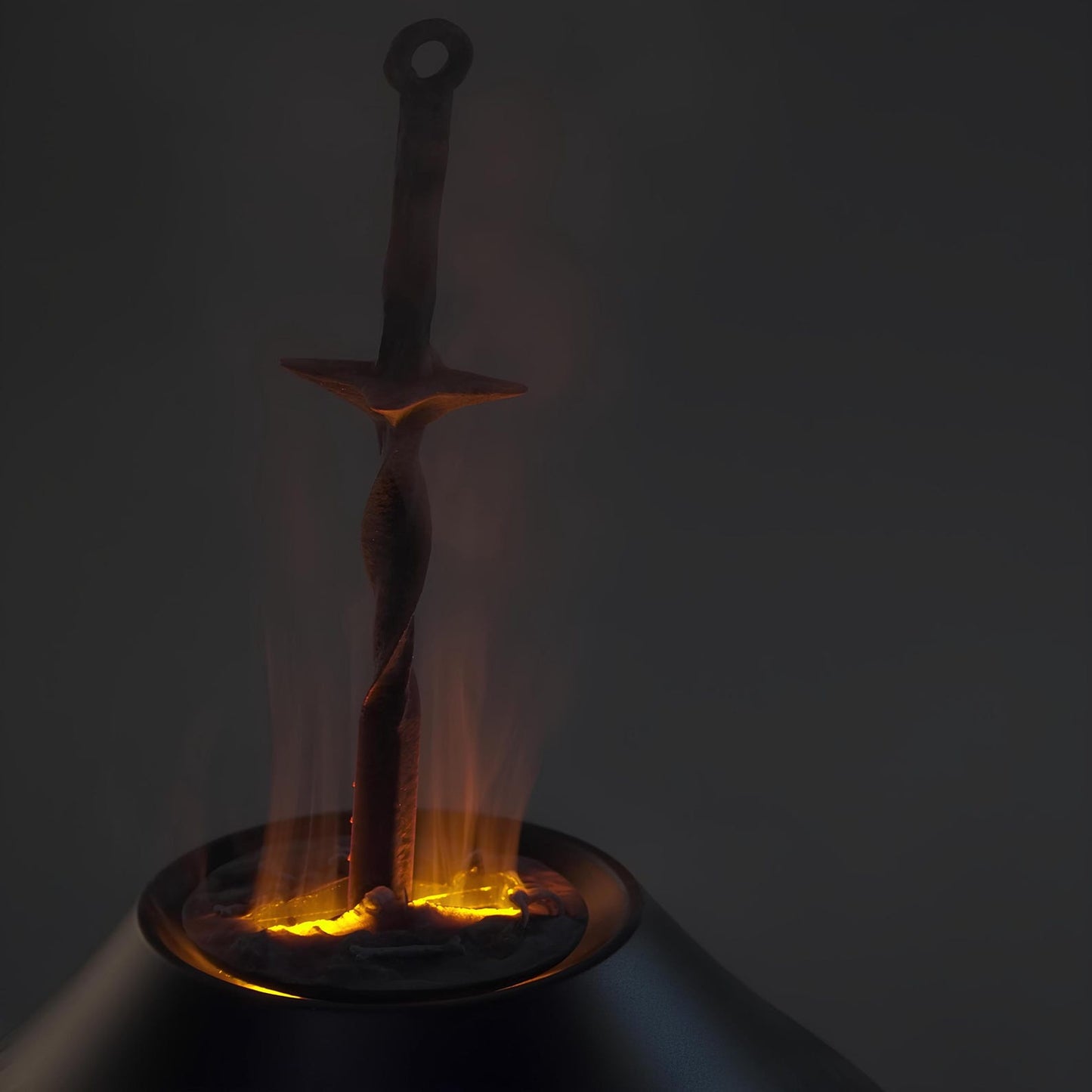 Dark Souls spiral sword LED humidifier glowing 3D printed gaming desk decor