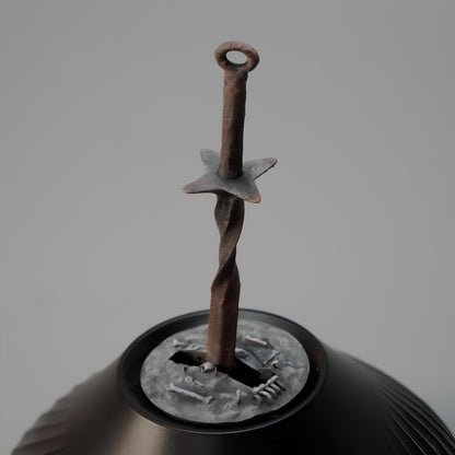Dark Souls spiral sword LED humidifier glowing 3D printed gaming desk decor