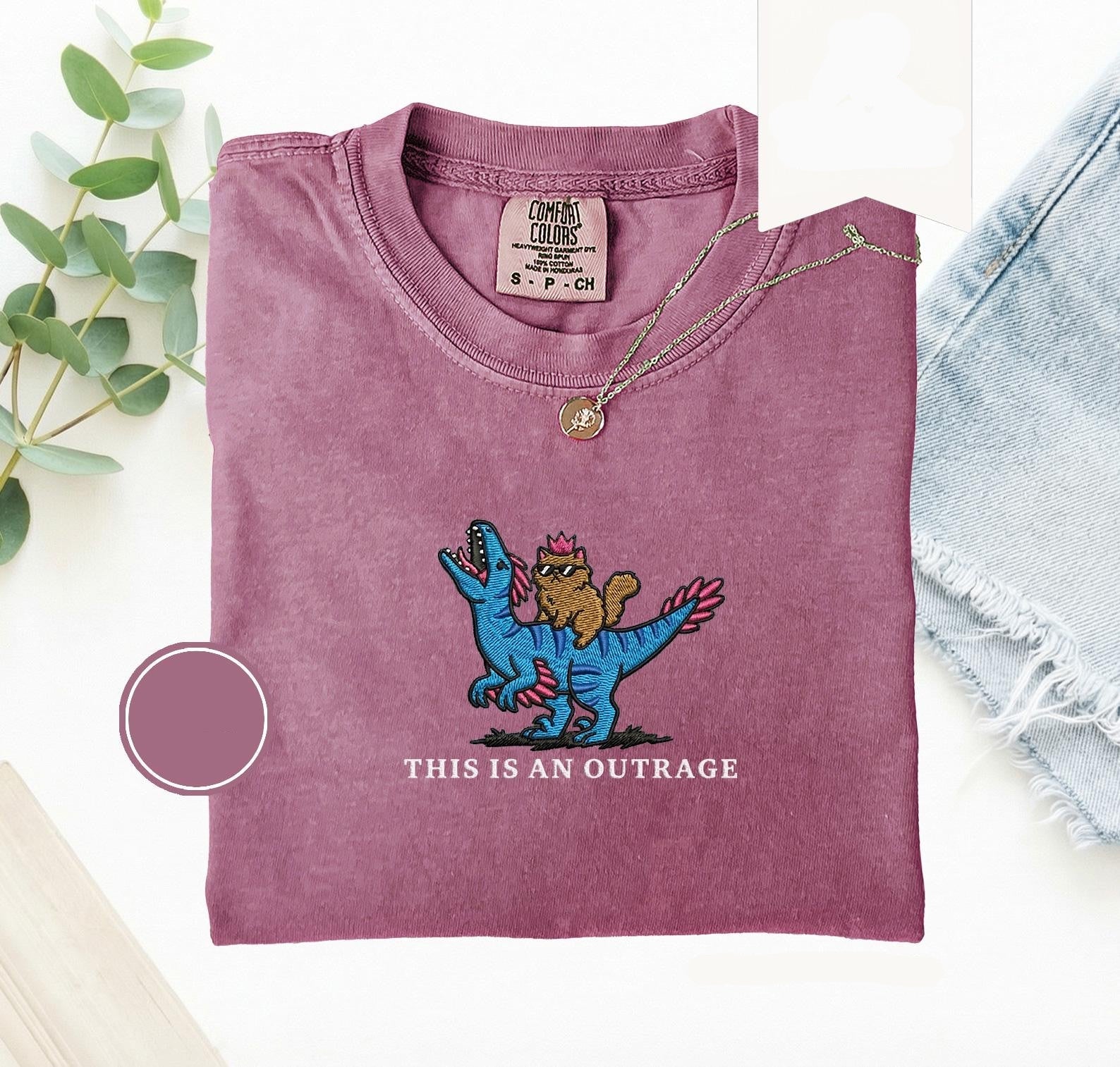 Embroidered Princess Donut and Mongo fantasy cat lover t-shirt
