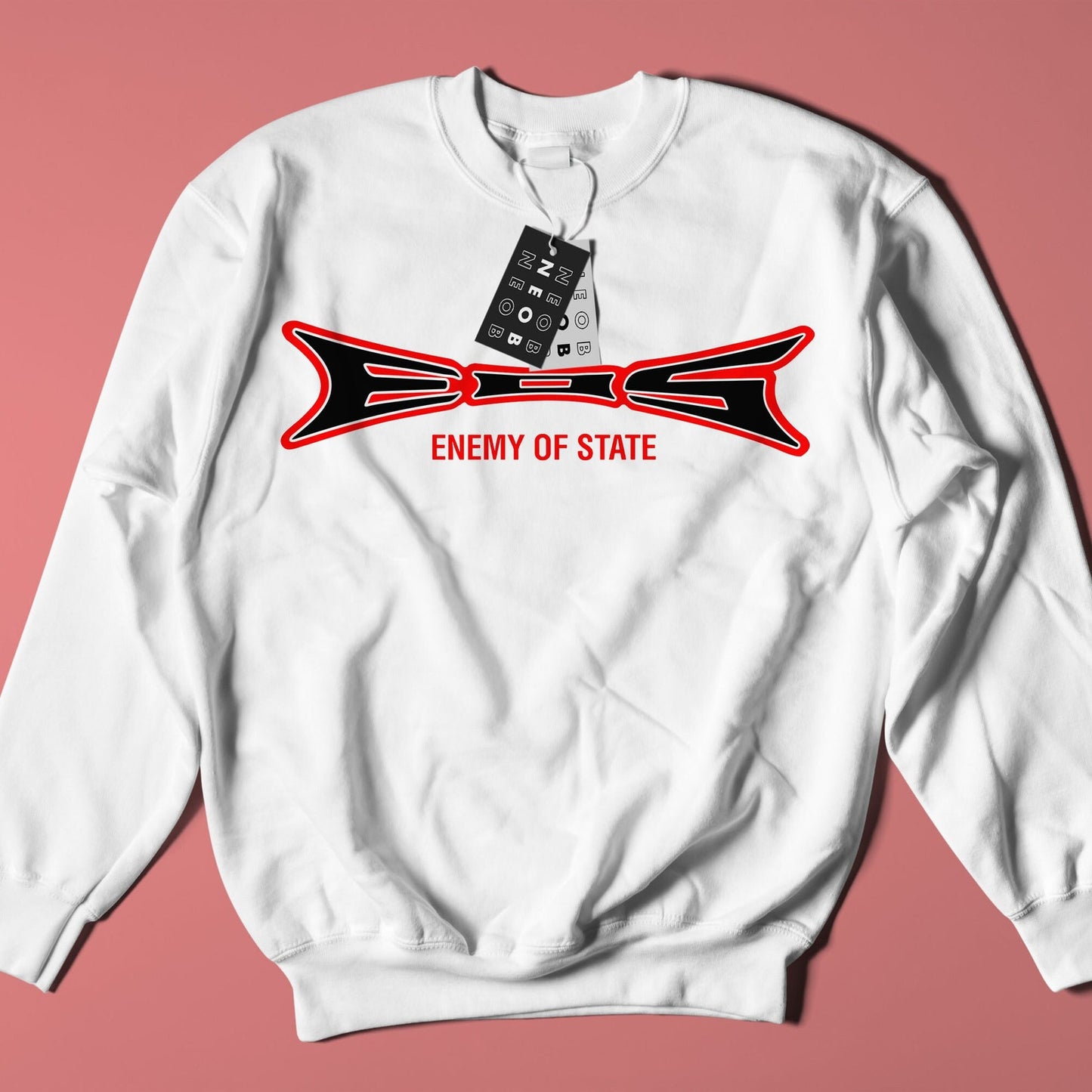 Enemy of State Pusher II inspired black sweatshirt streetwear design
