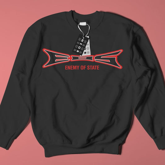Enemy of State Pusher II inspired black sweatshirt streetwear design