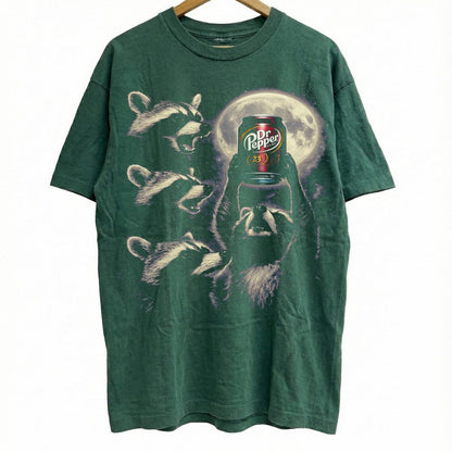 funny raccoon moon vintage graphic t-shirt