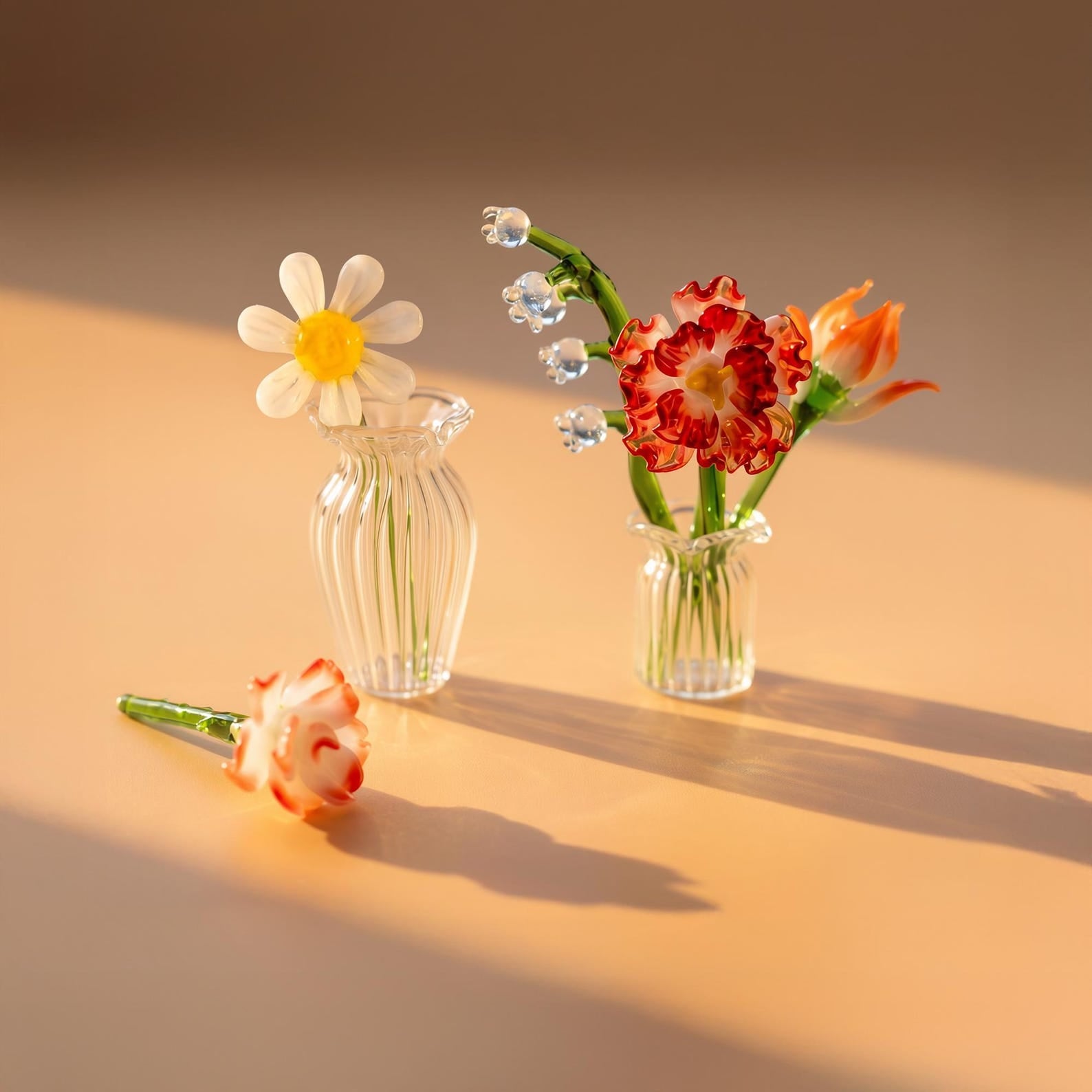 Handblown glass birth month flower keepsake gift for mom