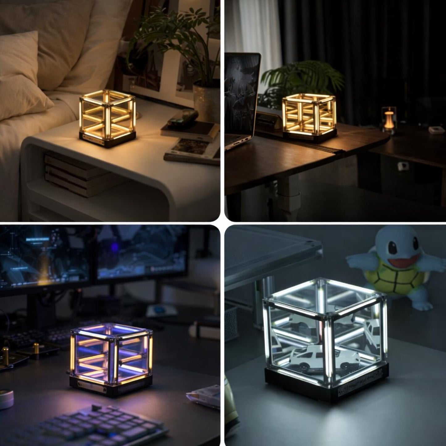 Infinity Cube LED Light geometric depth illusion lamp glowing desk decor