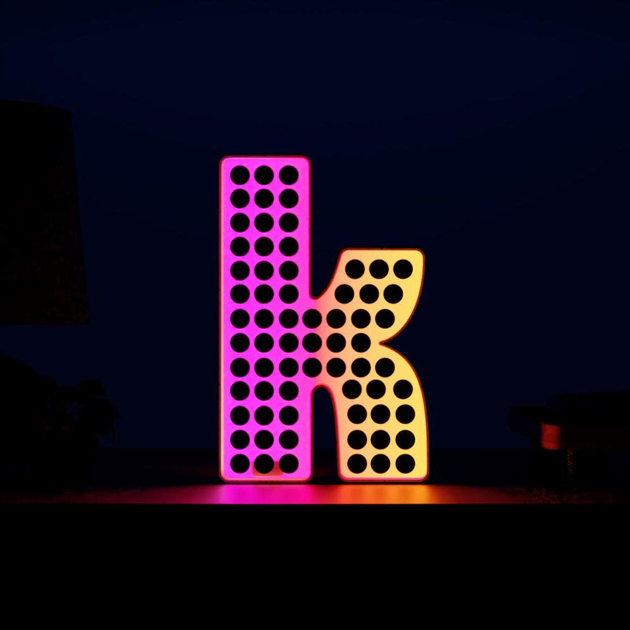 The Killers inspired K Light Pro USB desk lamp with glowing K design