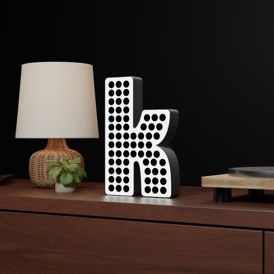 The Killers inspired K Light Pro USB desk lamp with glowing K design