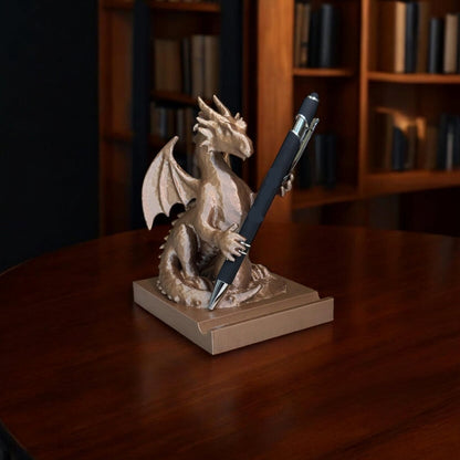 Personalized knight pen holder desk decor engraved gift for gamers