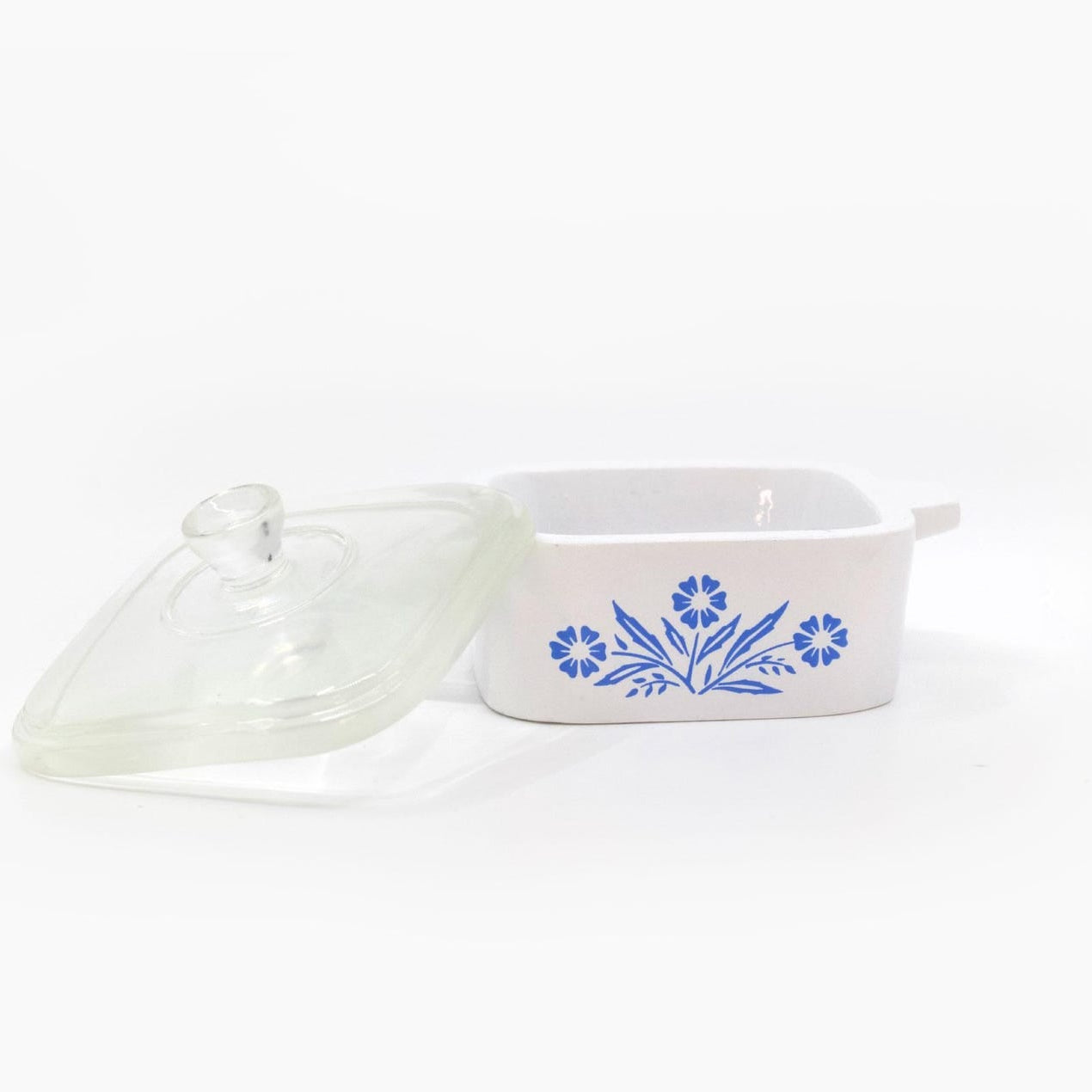 Mini cornflower trinket box inspired by Corning Ware design