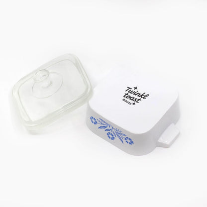 Mini cornflower trinket box inspired by Corning Ware design
