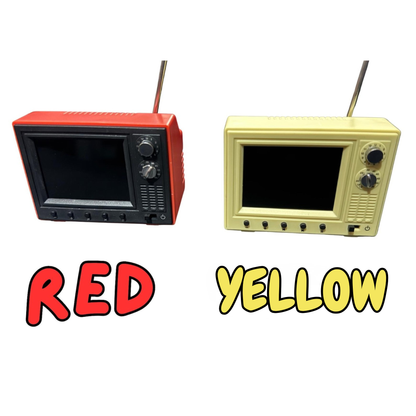 Mini retro TV video player with classic cartoon display