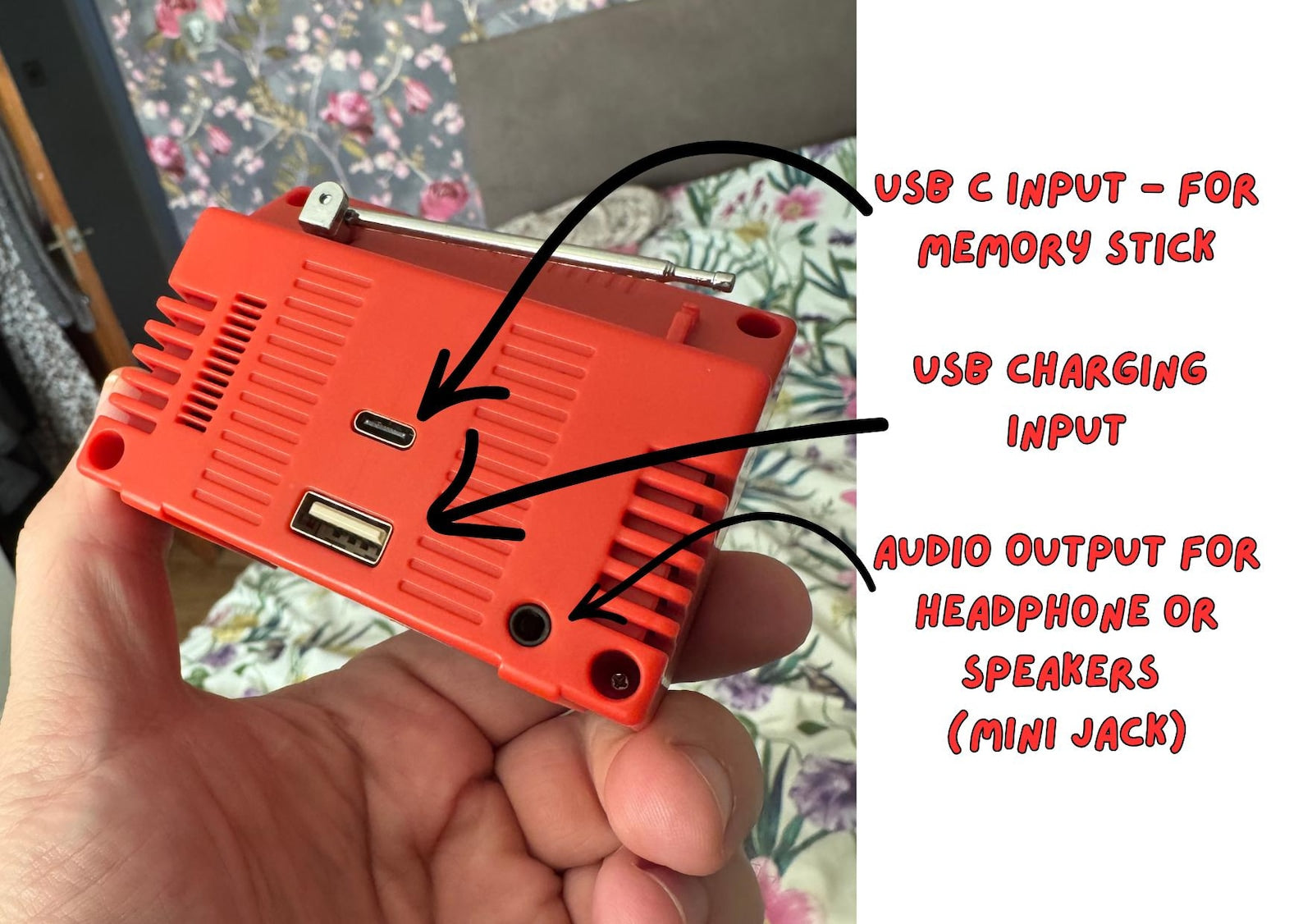 Mini retro TV video player with classic cartoon display