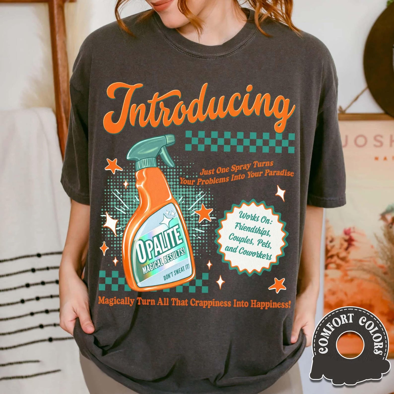 Retro pop culture Comfort Colors graphic t-shirt with vintage ad design