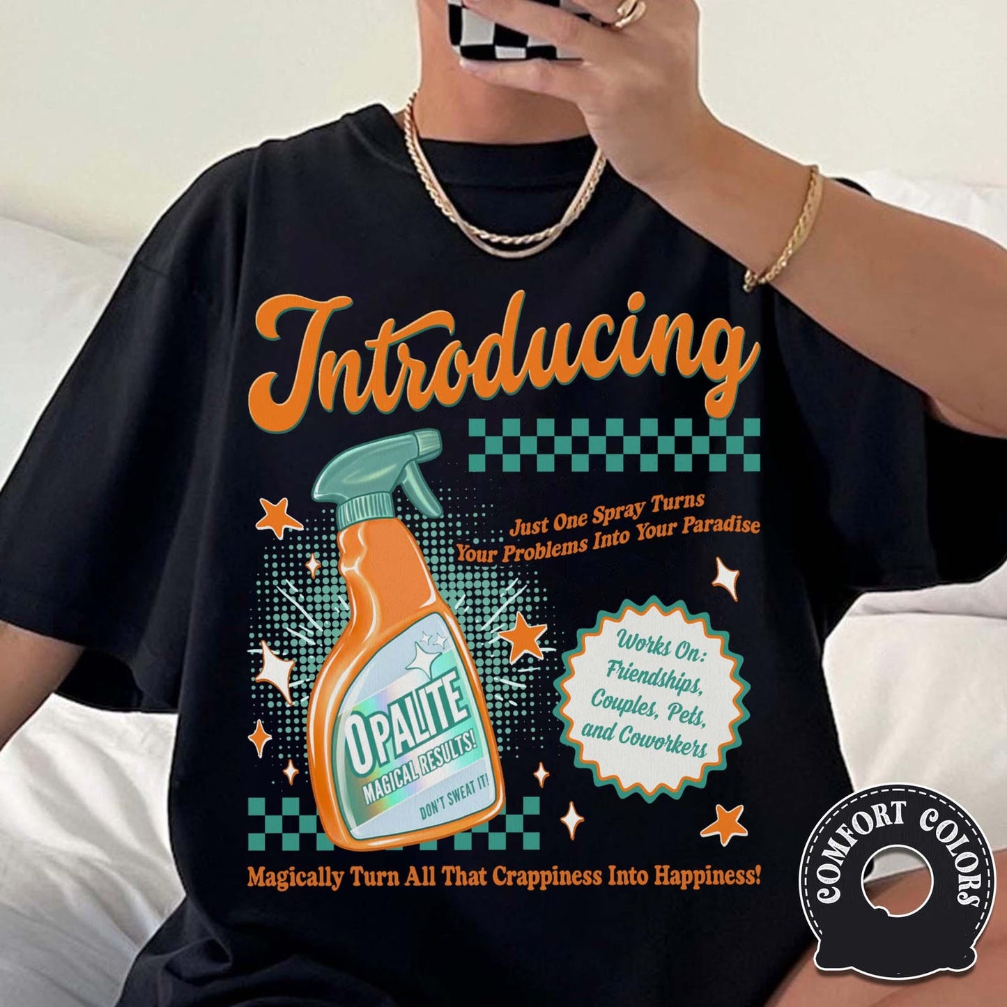 Retro pop culture Comfort Colors graphic t-shirt with vintage ad design