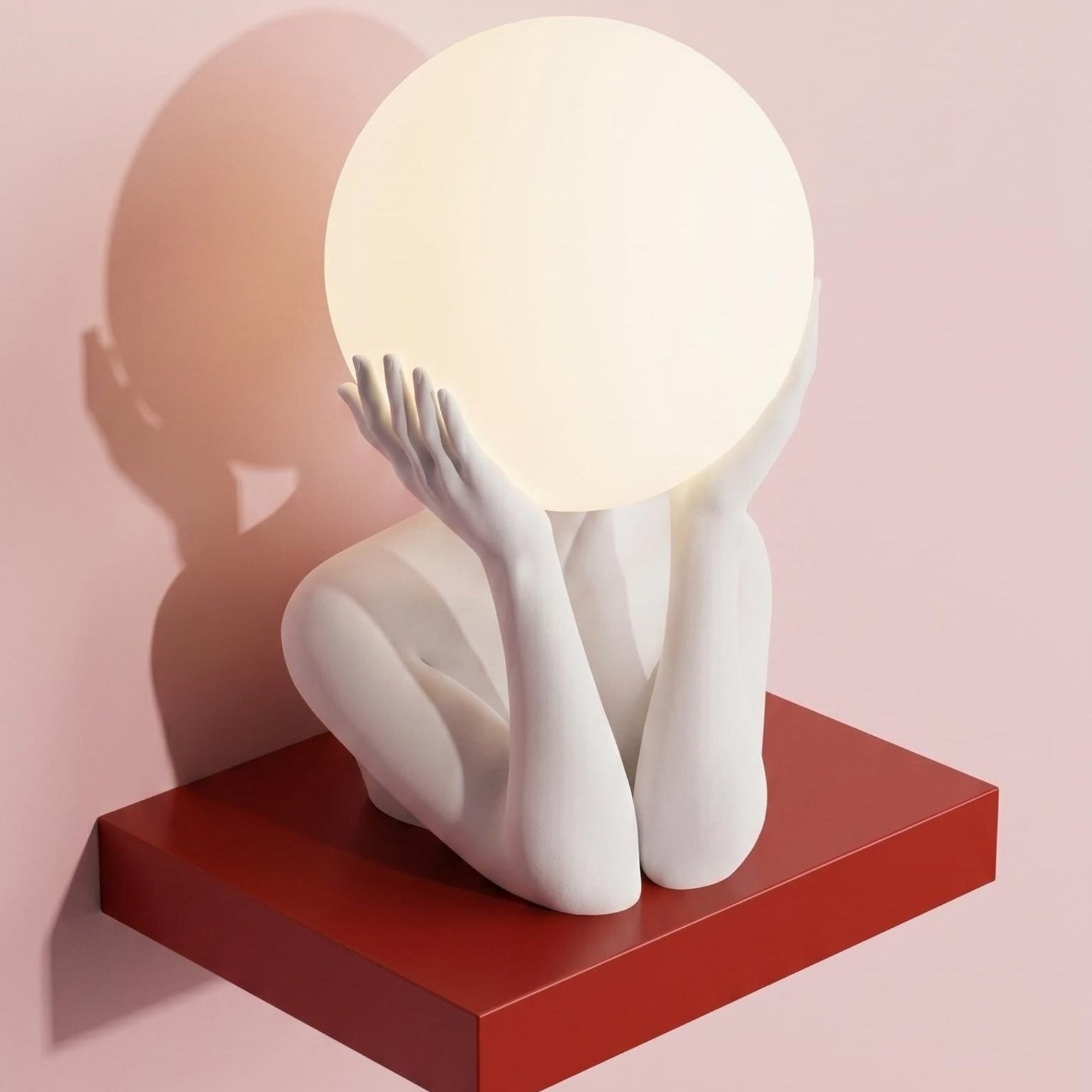 Sculptural sphere table lamp with modern ambient lighting for minimalist bedside decor
