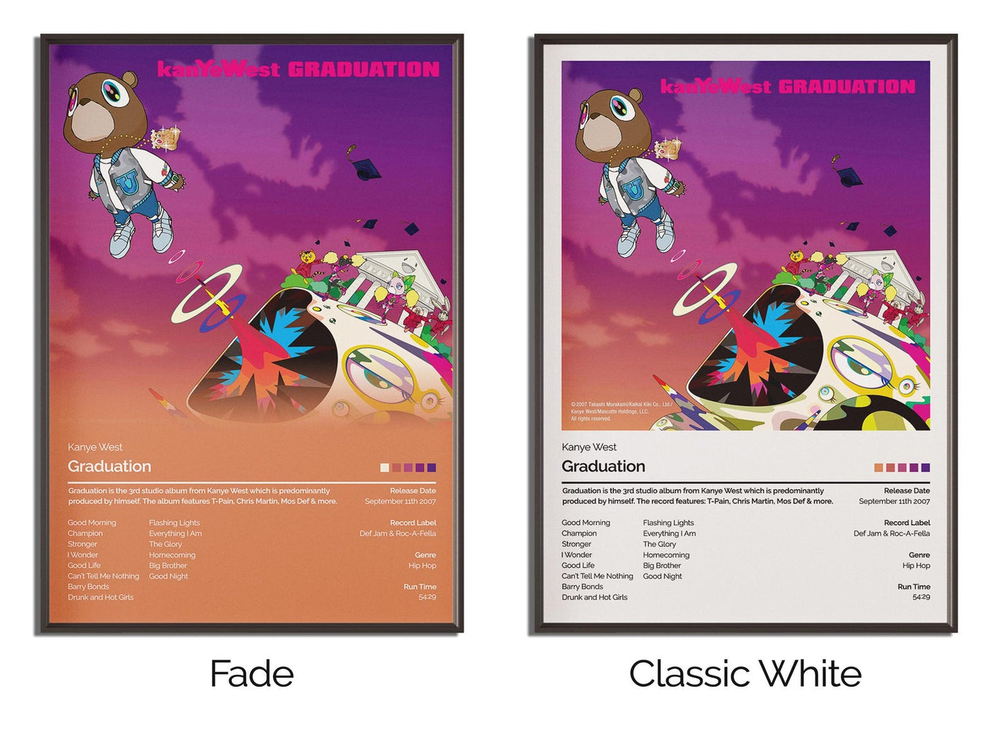Set of 3 custom album cover posters personalized music wall art