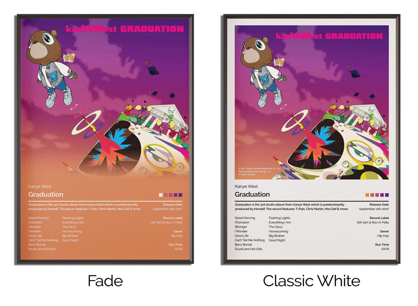 Set of 3 custom album cover posters personalized music wall art