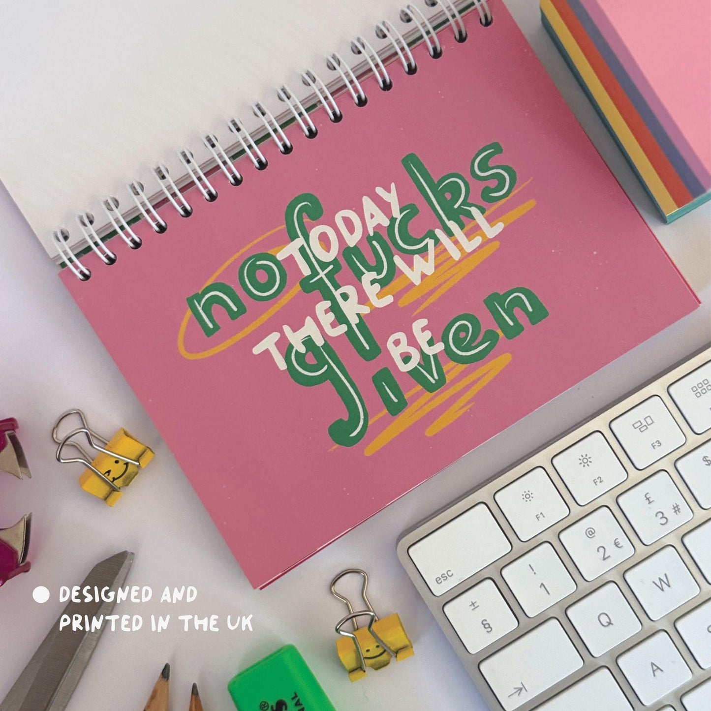 Sweary affirmation desk flip chart with funny weekly positive messages for office desk decor