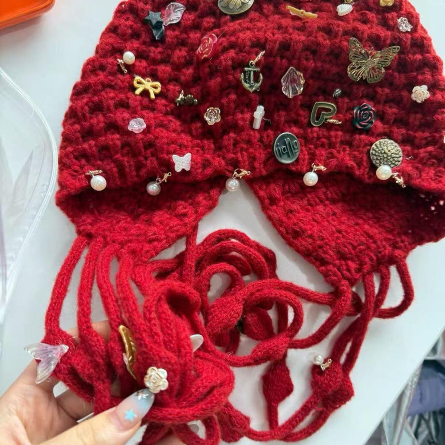 Handmade Twice inspired crochet hood for K-pop fans